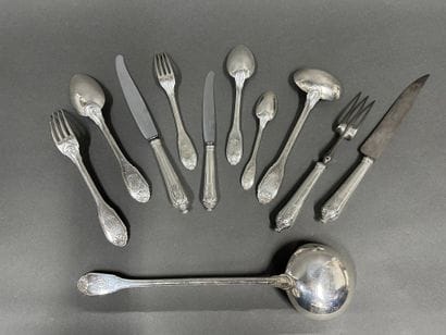 CARDEILHAC
Silver (950) cutlery set with...