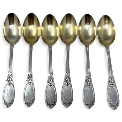 RAVINET D'ENFER
Set of six silver (800) dessert...