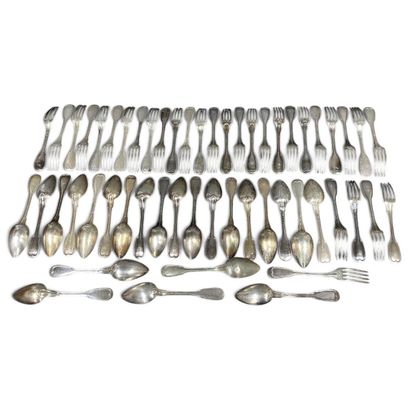 Assorted silver and silver-plated cutlery...