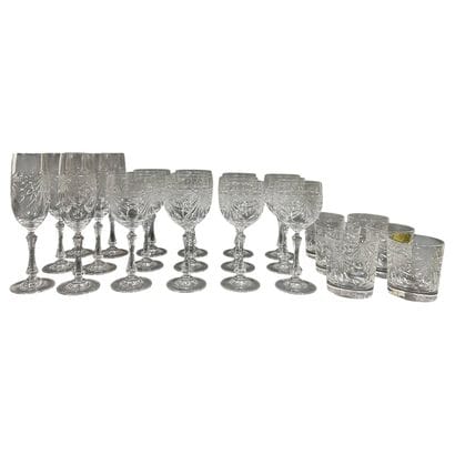 LORRAINE CRAFTS
Cut crystal glassware set...