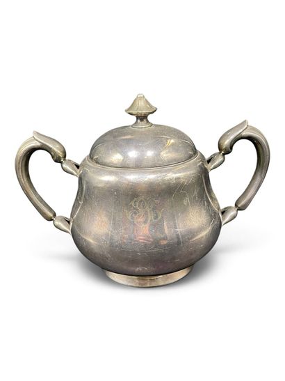 CHRISTOFLE 
Silver plated tea set consisting...