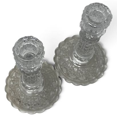 Baccarat 
Pair of molded and pressed crystal...