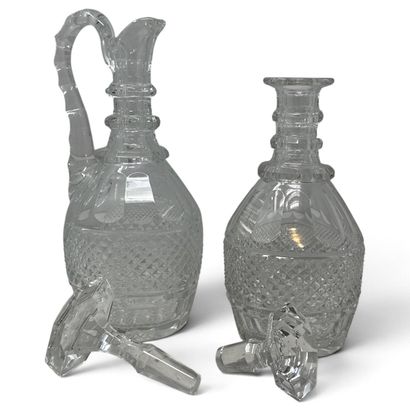 Saint-Louis
Cut crystal decanter and ewer,...