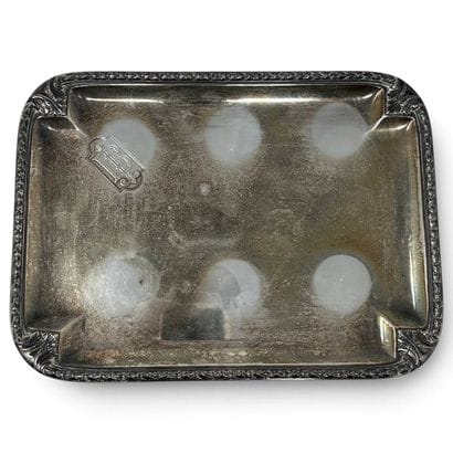 Small silver tray monogrammed 