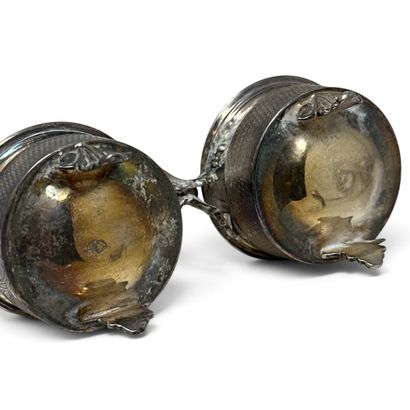 Pair of silver (800 min.) salt cellars with...