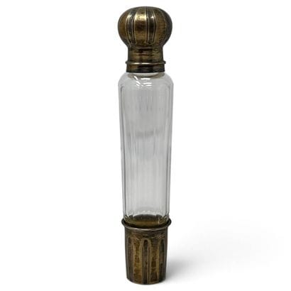 Beveled glass bottle with a silver (800)...
