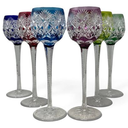 Saint-Louis
Six cut crystal wine glasses,...