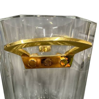 BACCARAT
Crystal champagne bucket with beveled...