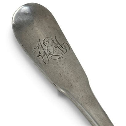 Silver (950) stew spoon; the end of the handle...