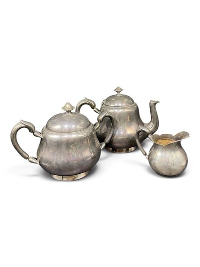 CHRISTOFLE 
Silver plated tea set consisting...