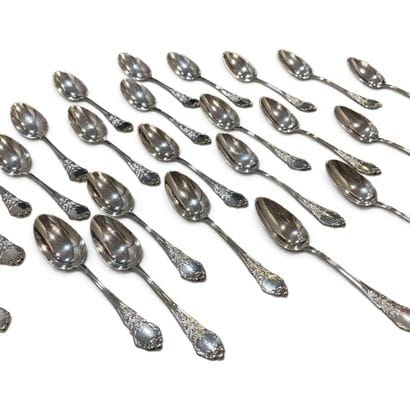 Set of 24 silver (950) mocha spoons with...
