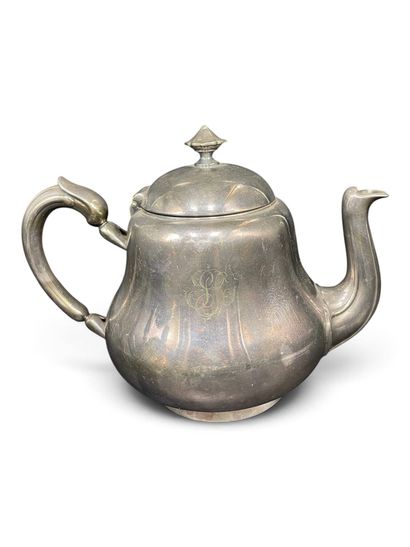 CHRISTOFLE 
Silver plated tea set consisting...