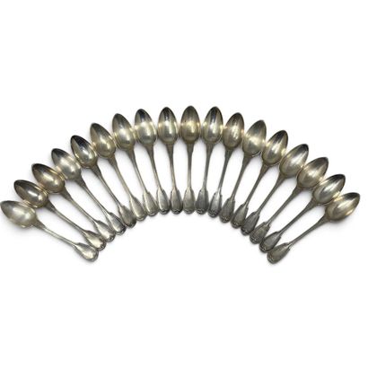 Eugène SOURY (1880–1897) 
Set of 18 silver...