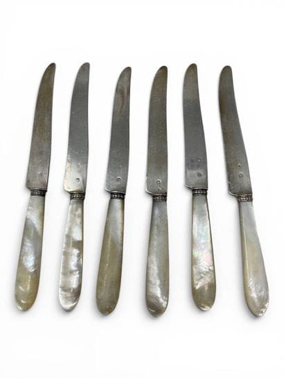 Set of 6 fruit knives with mother-of-pearl...