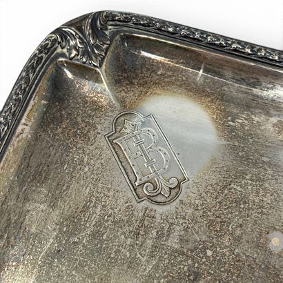 Small silver tray monogrammed 