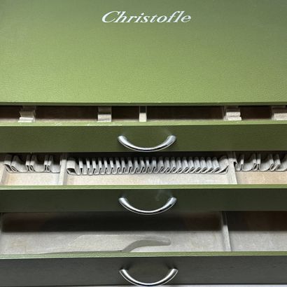 CHRISTOFLE
Three-drawer cutlery storage set...