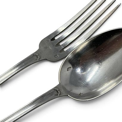 Louis COIGNET
Pair of silver dessert cutlery...