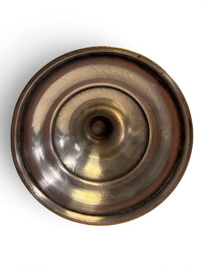 A. COLLIN
Two circular silver-plated candleholder...