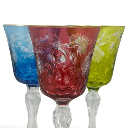 Saint-Louis
Three cut crystal wine glasses,...