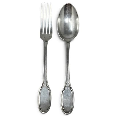 Louis COIGNET
Pair of silver dessert cutlery...