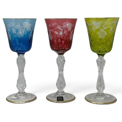Saint-Louis
Three cut crystal wine glasses,...