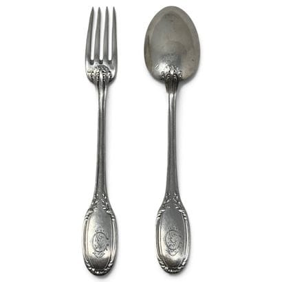 Louis COIGNET
Pair of silver dessert cutlery...