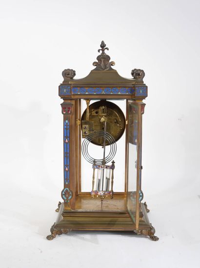Pendule d’époque Napoléon III en bronze et...