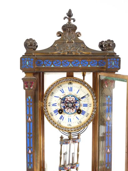 Pendule d’époque Napoléon III en bronze et...