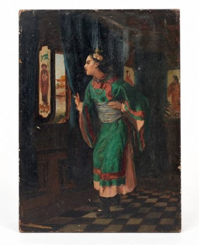 ÉCOLE DE LA FIN DU XIXe SIÈCLE
Jeune femme...