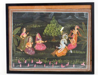 INDE - XXe siècle
Ensemble de trois gouaches...