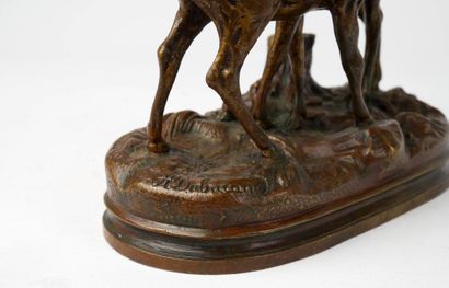Alfred DUBUCAND (1828-1894)
Cerf et biche.
Groupe...