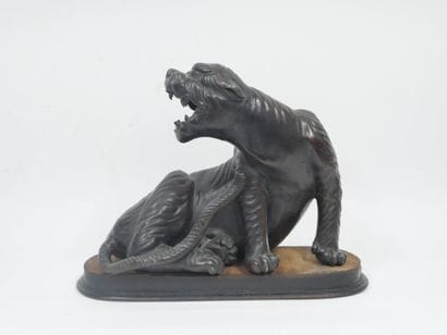 JAPON, époque Meiji
Tigre rugissant 
Épreuve...
