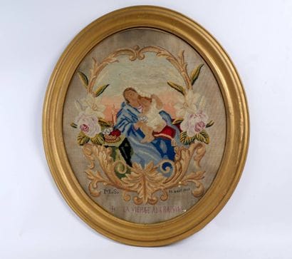 Ouvrage de dévotion en broderie au petit...