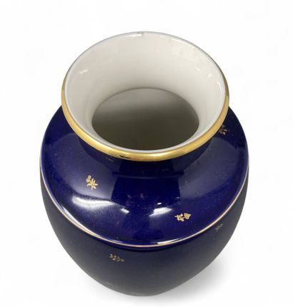 SÈVRES
Vase en porcelaine bleu de four à...