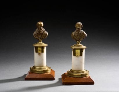 Paire de bustes figurant Sully et Henri IV...