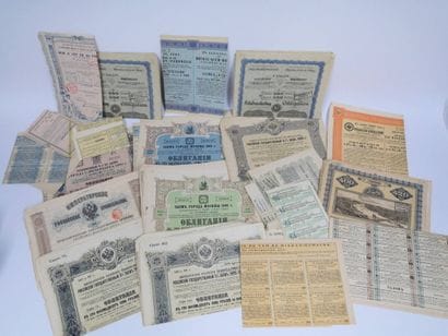 Important lot d’emprunts et obligations russes,...