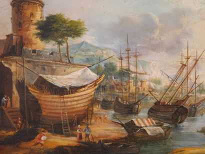 Ida CALZOLARI (née en 1936)
La cale aux bateaux
Huile...