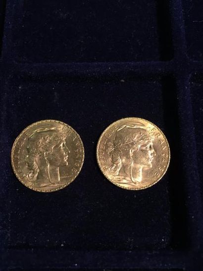 FRANCE

2 pièces or 20 francs au Coq 