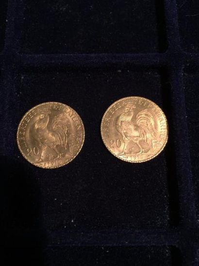 FRANCE

2 pièces or 20 francs au Coq 