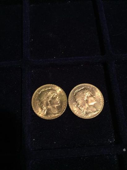 FRANCE

2 pièces or 20 francs au Coq 