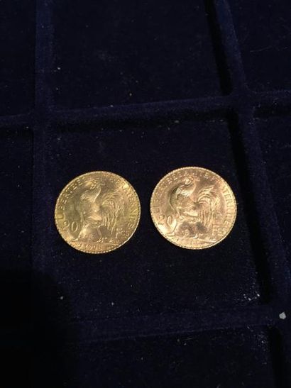 FRANCE

2 pièces or 20 francs au Coq 