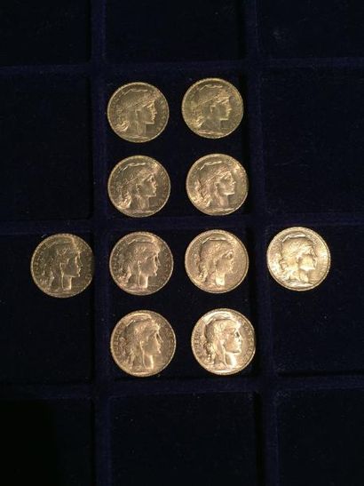 FRANCE

10 pièces or 20 francs au Coq 
