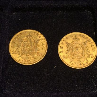 FRANCE

2 pièces or 20 francs Napoléon III...