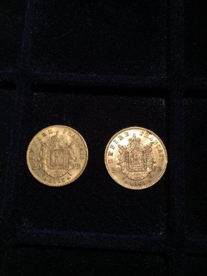 FRANCE

2 pièces or 20 francs Napoléon III...