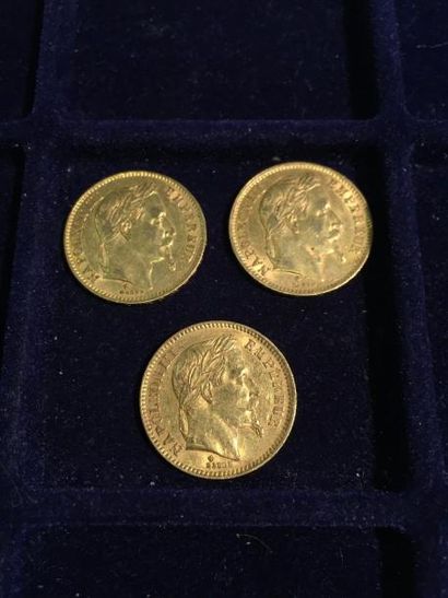 FRANCE

3 pièces or 20 francs Napoléon III...