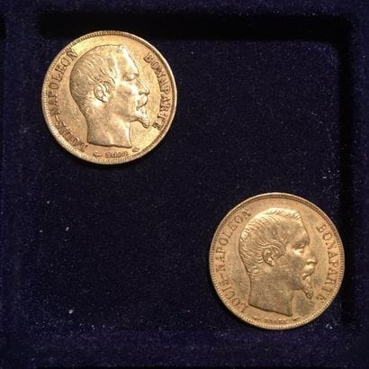 FRANCE

2 pièces or 20 francs Napoléon III...