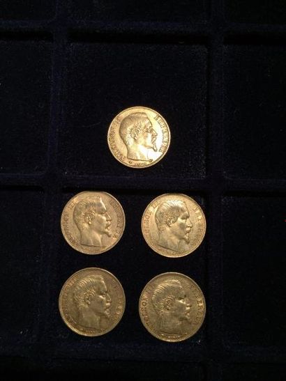 FRANCE

5 pièces or 20 francs Napoléon III...