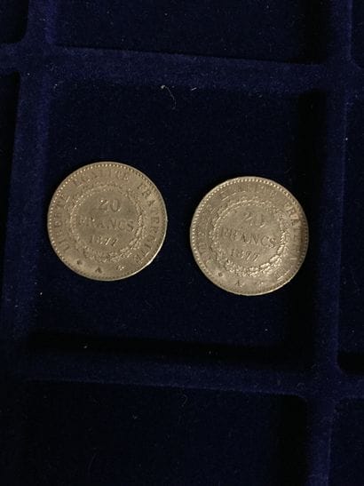 FRANCE
2 pièces or 20 francs Génie (1877...