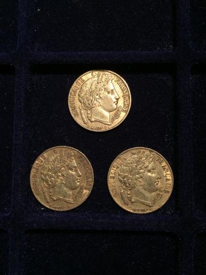 FRANCE

3 pièces or 20 francs Cérès IIème...