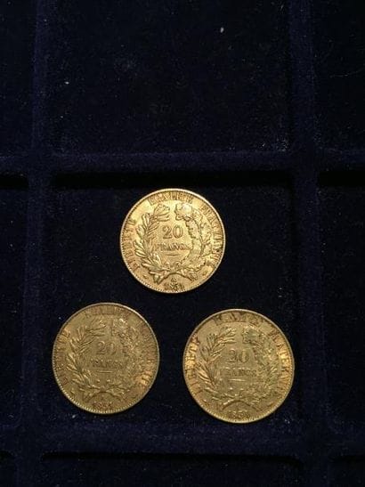 FRANCE

3 pièces or 20 francs Cérès IIème...